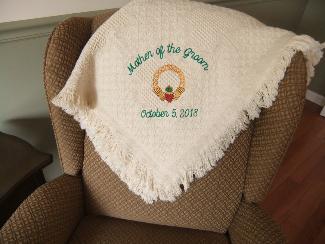 Irish Claddagh Embroidered Custom Blanket Personalized