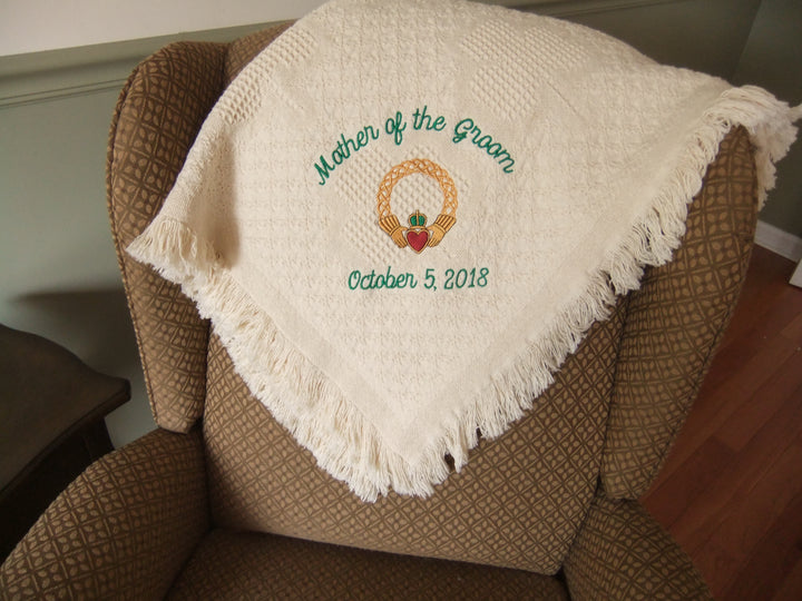 Irish Claddagh Embroidered Custom Blanket Personalized