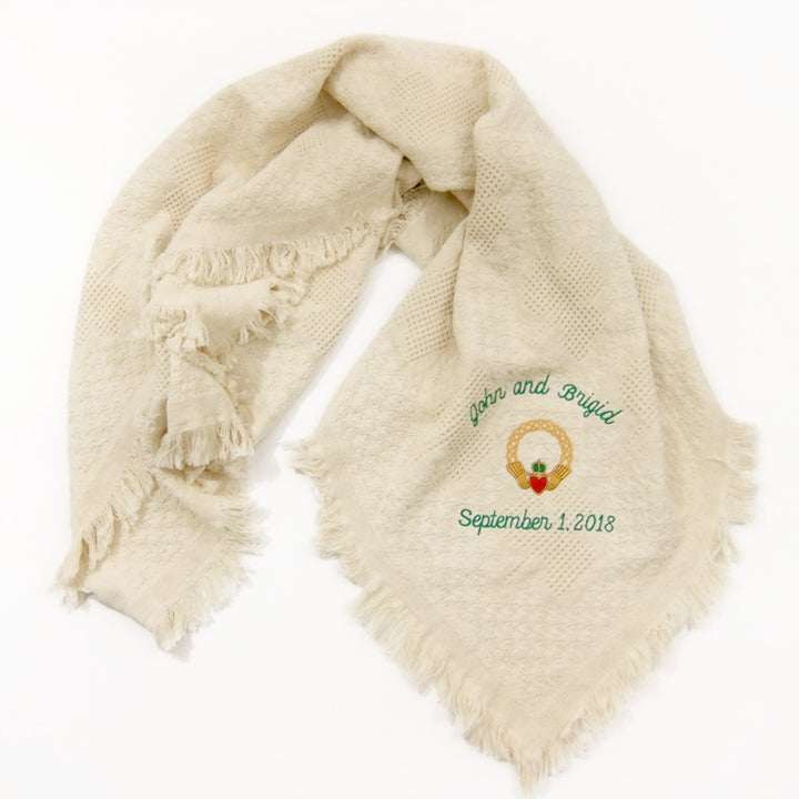Irish Claddagh Embroidered Custom Blanket Personalized