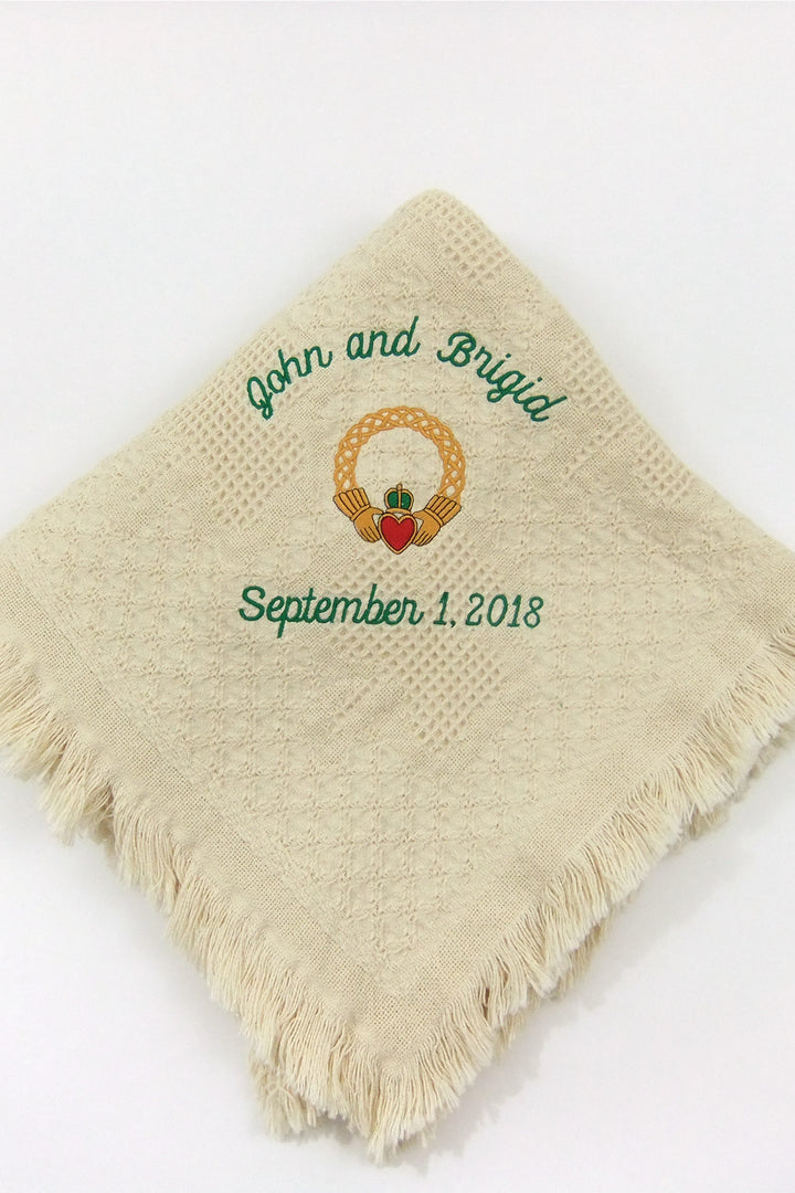 Irish Claddagh Embroidered Custom Blanket Personalized