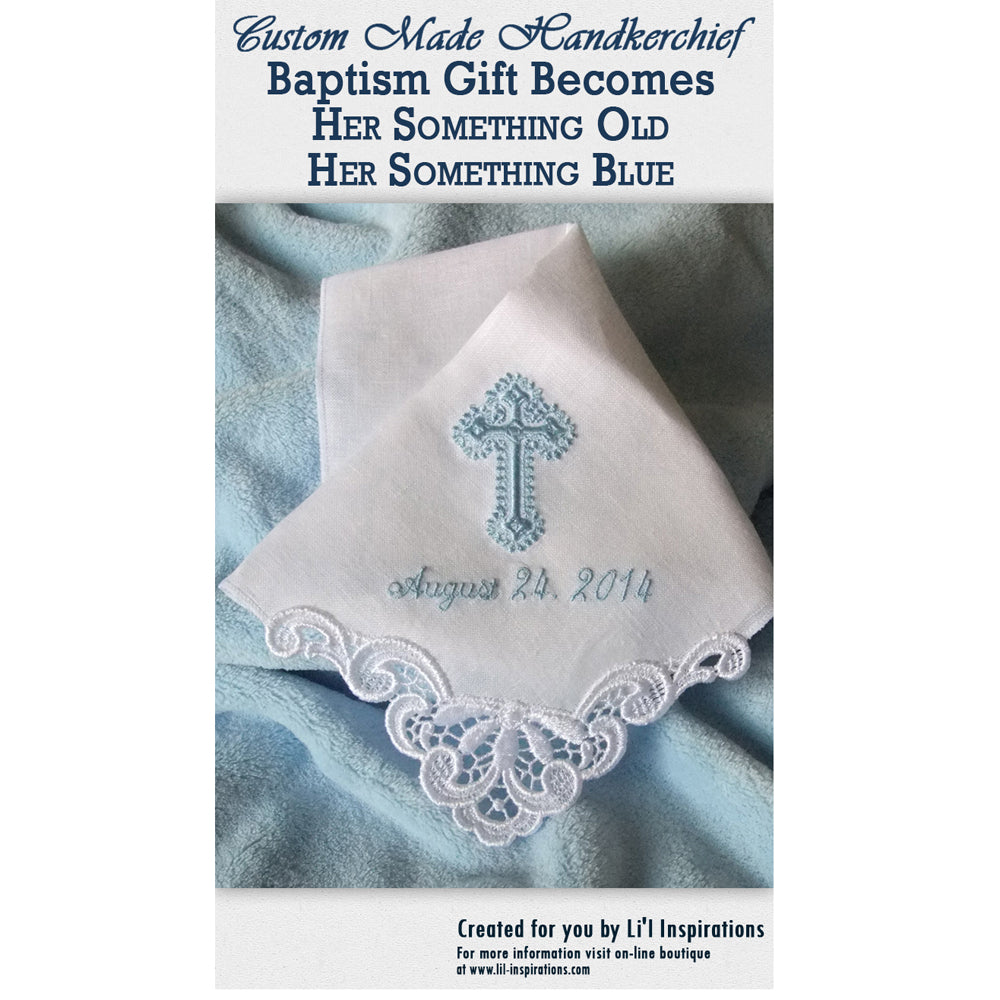Baptism Handkerchief Becomes Bride Something Blue