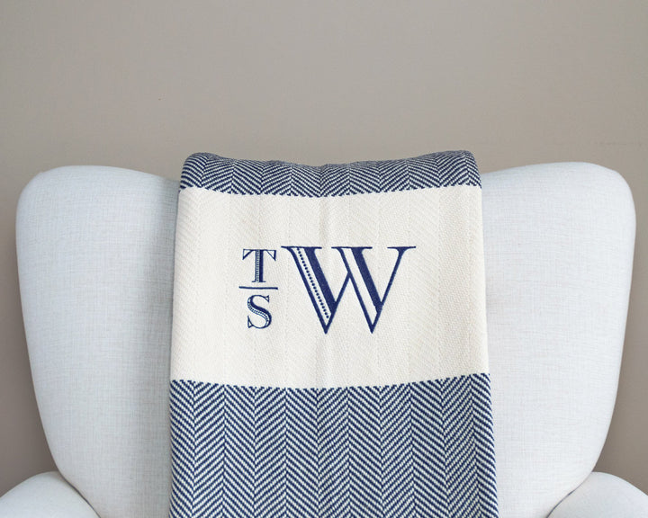 Soft & Stylish Custom Monogrammed Blanket for Couples