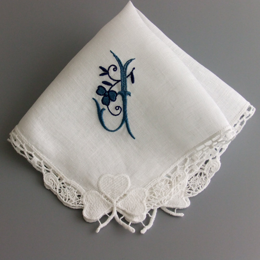 white linen lace ladies handkerchief irish lace