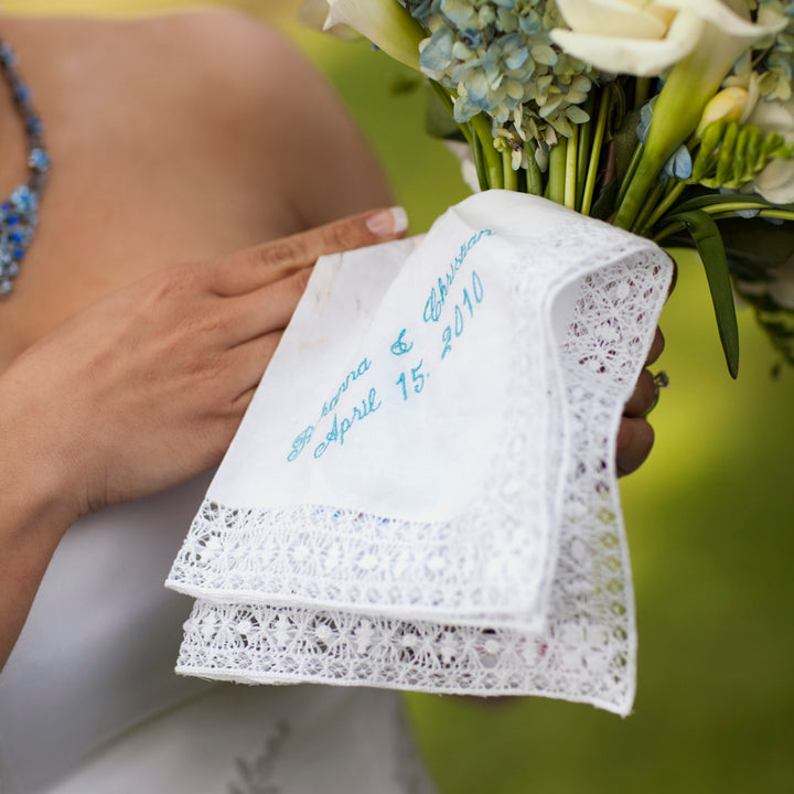 lace handkerchief monogrammed hankerchief