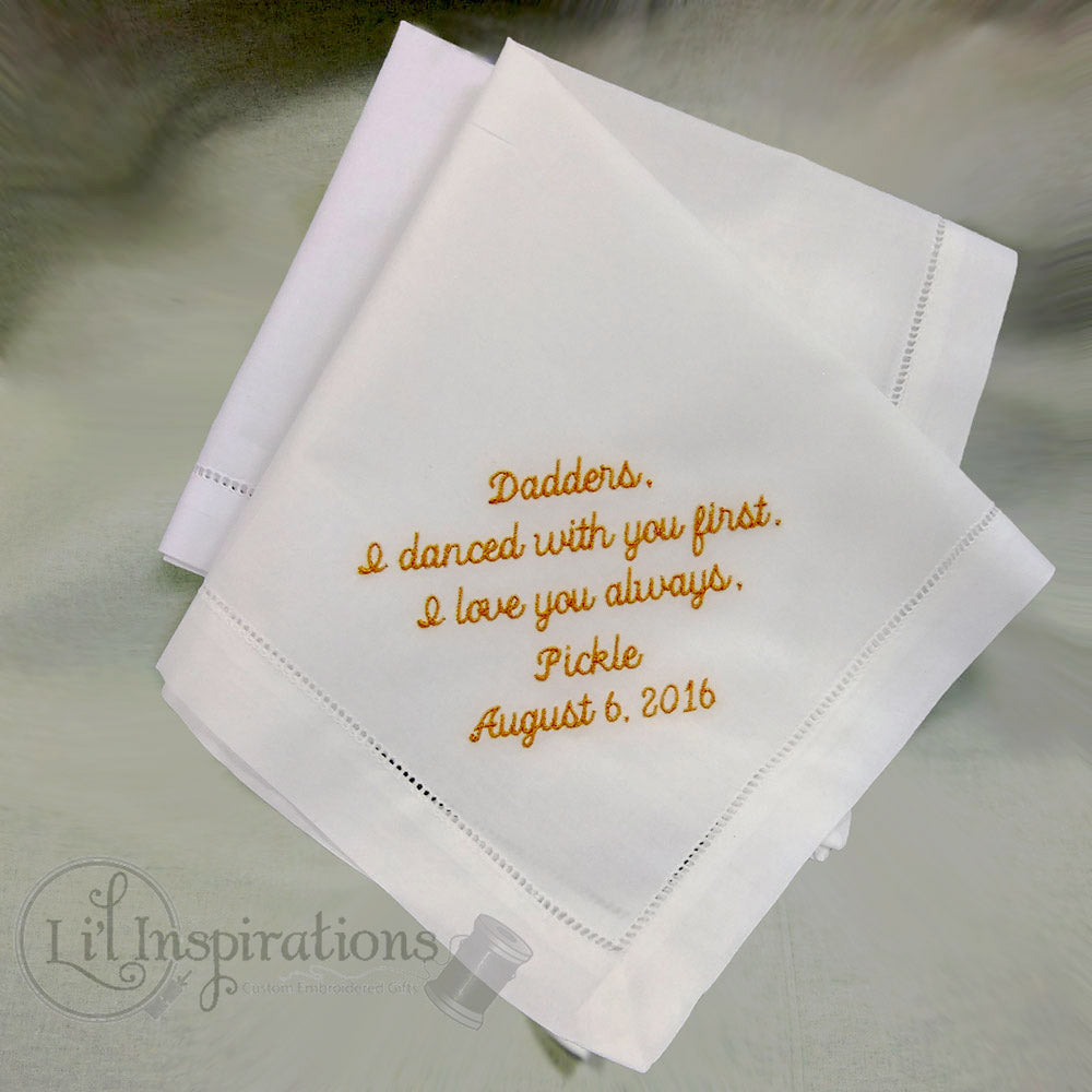 Ivory Cotton Mans Handkerchief Personalized