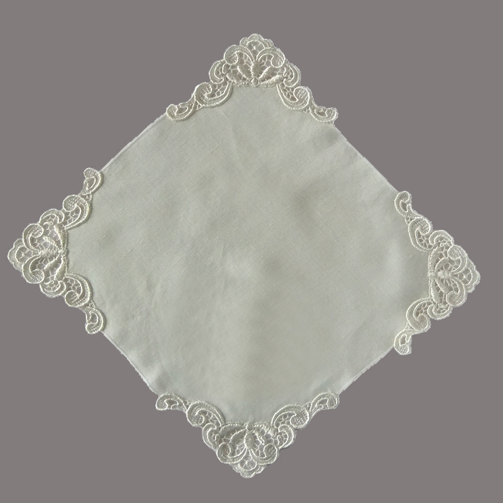 ivory wedding hankerchief
