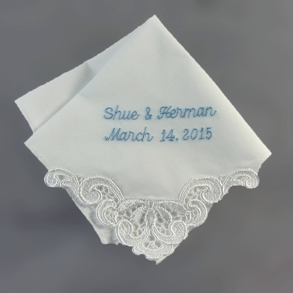 Womans Lace Handkerchief Personalized
