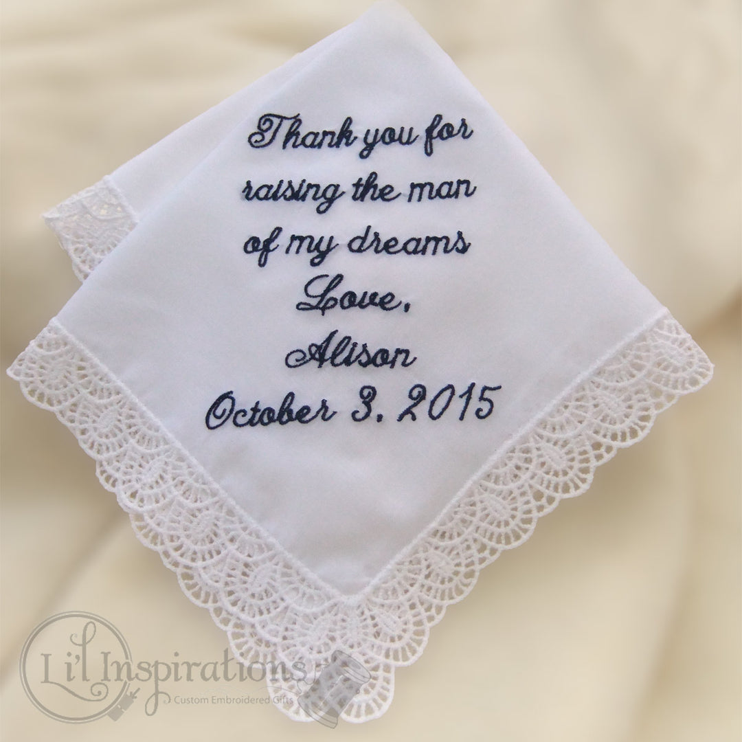 bridal handkerchief custom made wedding hanky