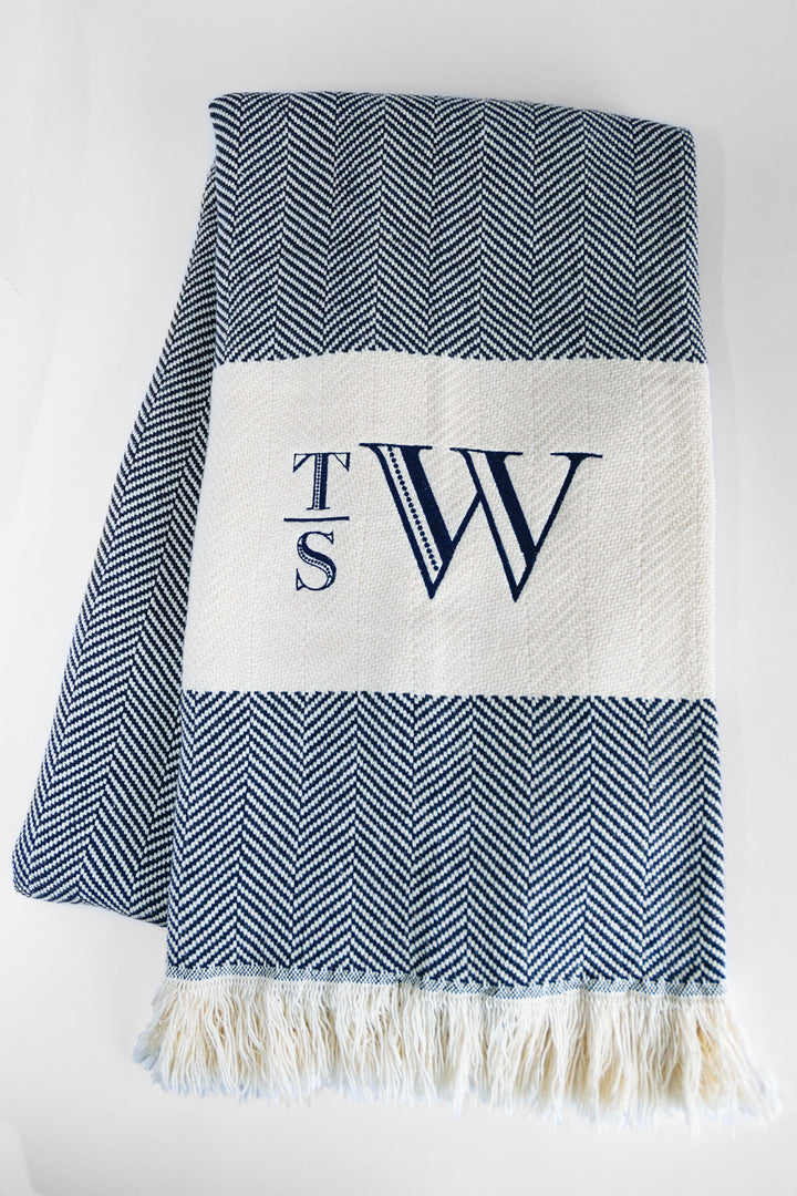 Soft & Stylish Custom Monogrammed Blanket for Couples