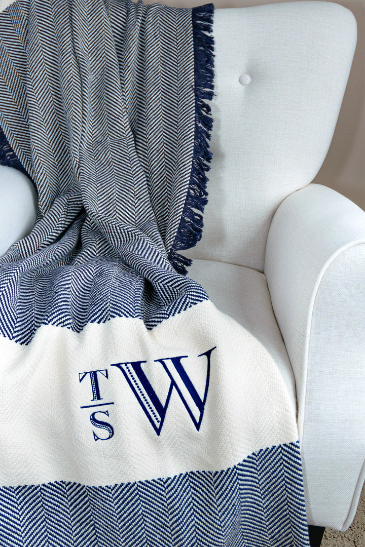 Soft & Stylish Custom Monogrammed Blanket for Couples