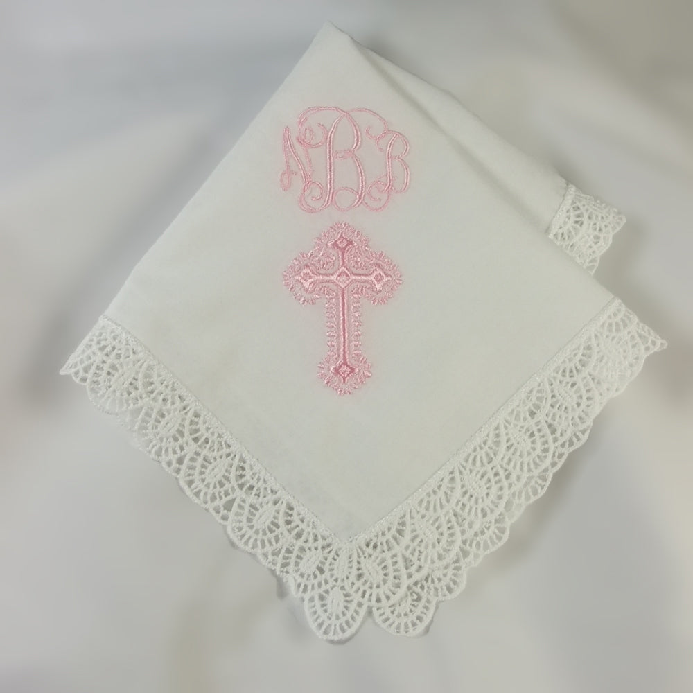 christening handkerchief personalized Goddaughter gift