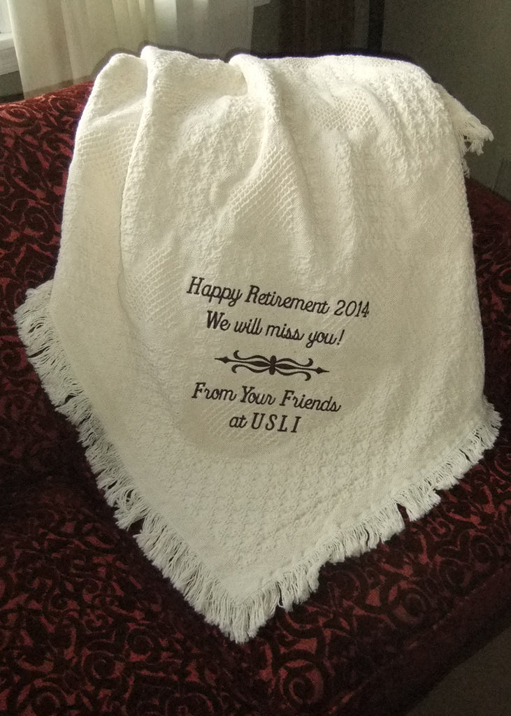 Personalized retirement blankets hotsell